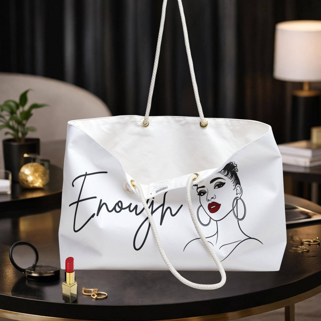 Oversized Canvas Weekender Tote with Empowering Art