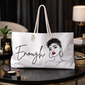 Oversized Canvas Weekender Tote with Empowering Art